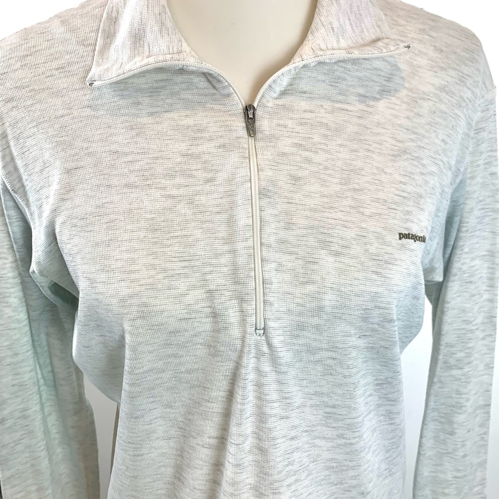 Patagonia Apilene Women Gray Long Sleeve 1/4 Zip Pullover lightweight Medium
